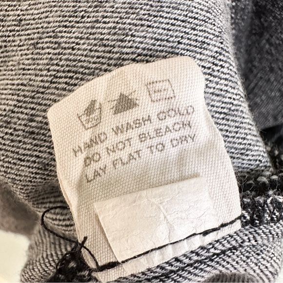 Fossil•Vintage•Gray/Blue Denim•Embellished Mini Shift Dress with Pockets - Picture 7 of 9